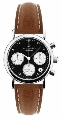 IWC Portofino Lady Chronograph MecaQuartz Stainless Steel / Black / Calf IW3730-05 (IW373005)